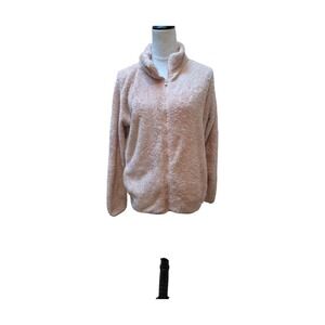 Dickies Womens Pink Fuzzy Fleece Full Zip‎ Up Jacket Size L